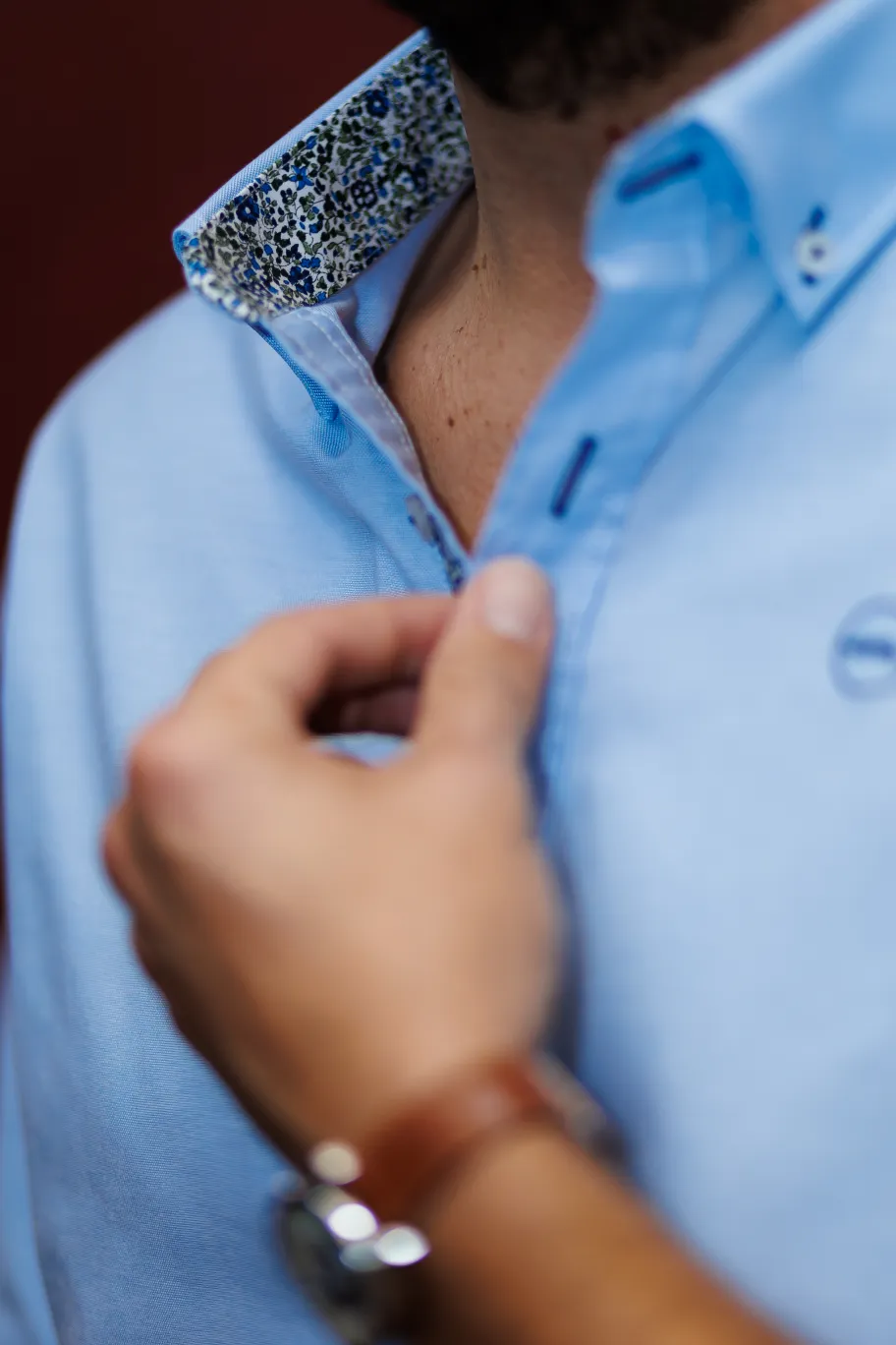 Camisa Oxford Combi Celeste Kiko Bigot