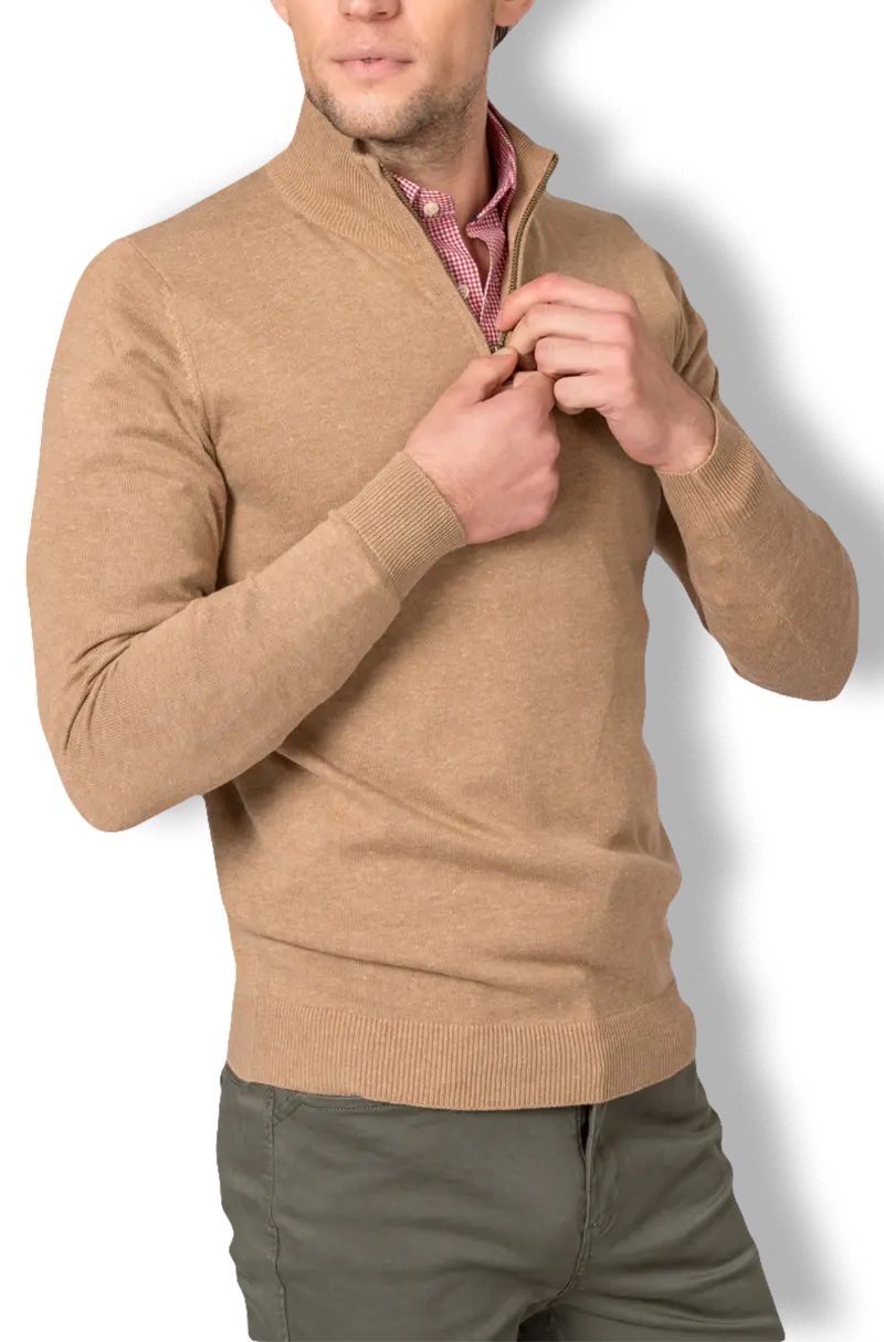 Jersey Cuello Cremallera Camel Kiko Bigot