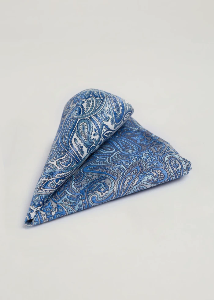 Pañuelo de Bolsillo Plata y Celeste Kiko Bigot