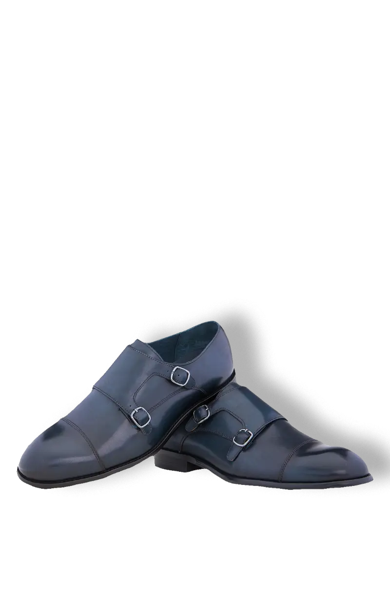 Zapatos Hebilla Piel Azul Marino | Kiko Bigot