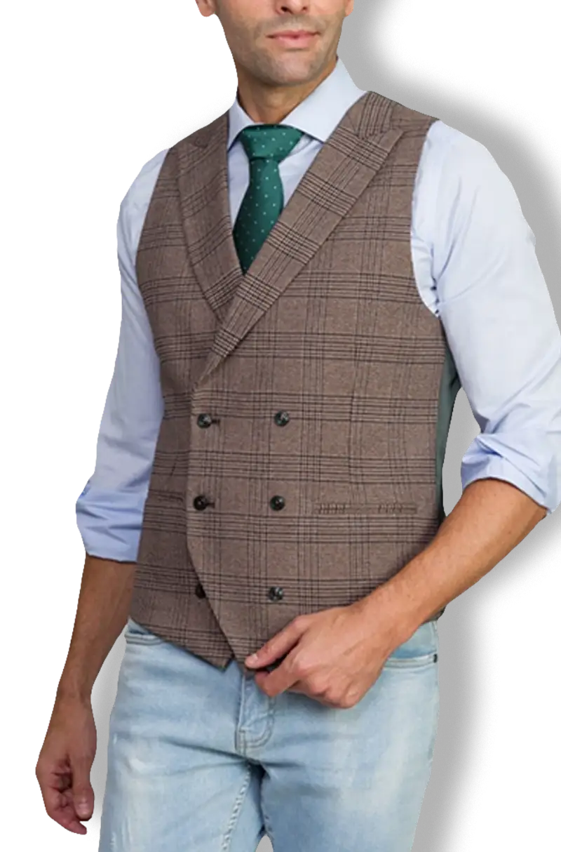 Chaleco Cruzado Galés Marrón y Verde | Kiko Bigot