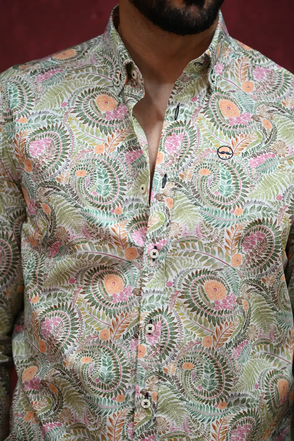 Camisa Floreada Verde | Kiko Bigot