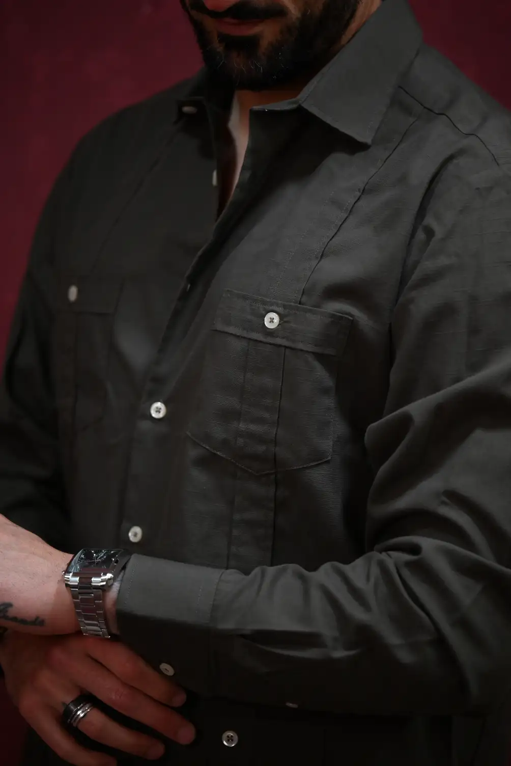 Guayabera Verde Oscuro | Kiko Bigot